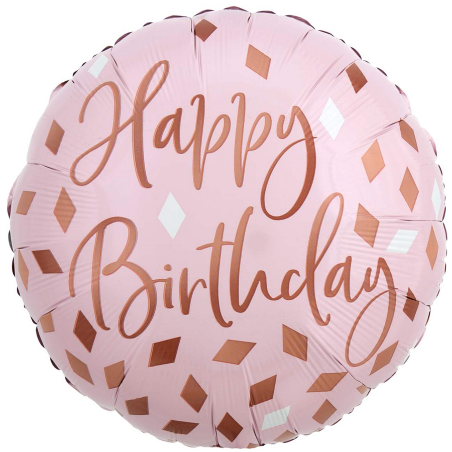 Happy Birthday Blush Diamond Confetti Small Balloon