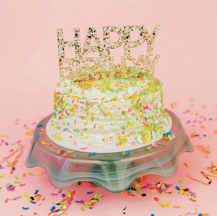 Happy Birthday Confetti Cake Topper