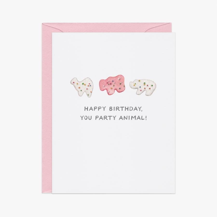 Happy Birthday Party Animal Cracker Card