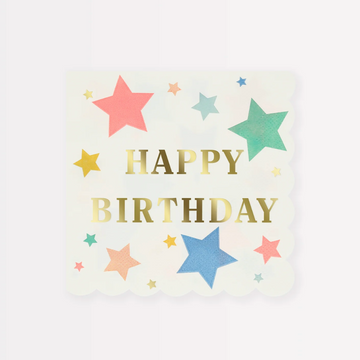 Happy Birthday Stars Small Napkins
