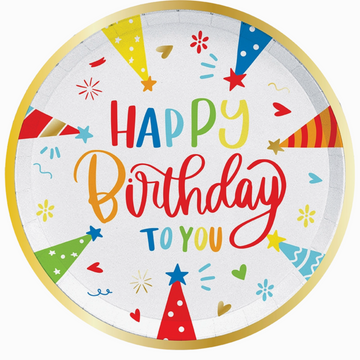 Happy Birthday To You Colorful Plates