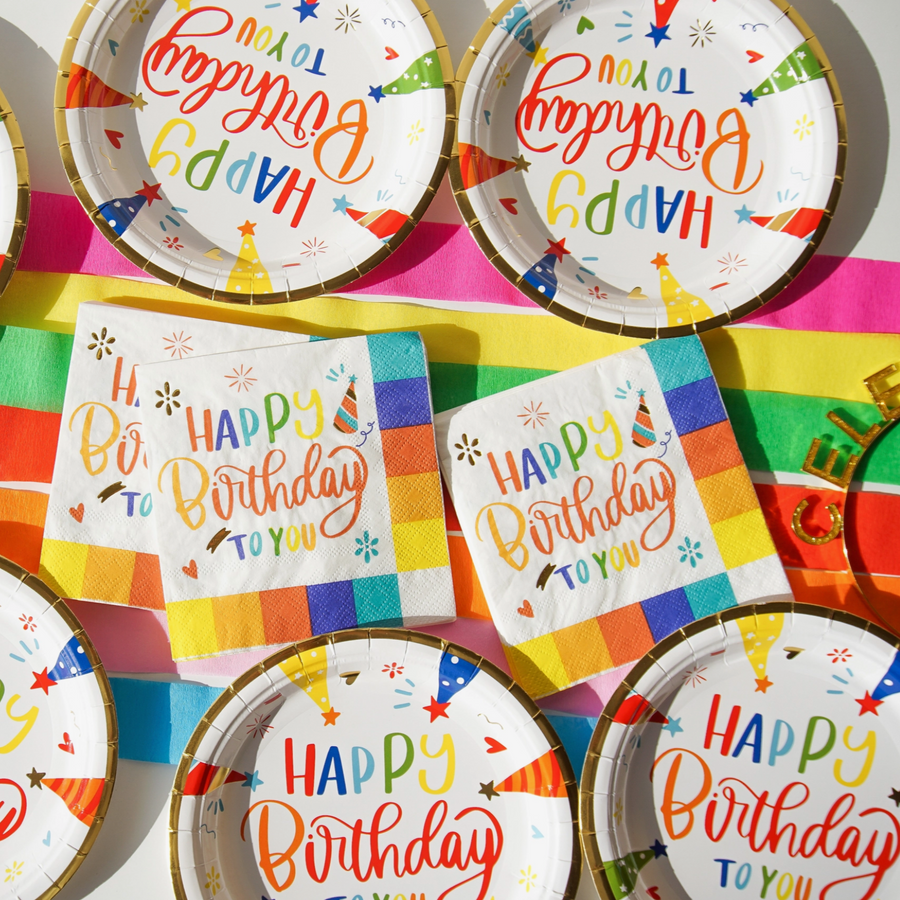 Happy Birthday To You Colorful Plates