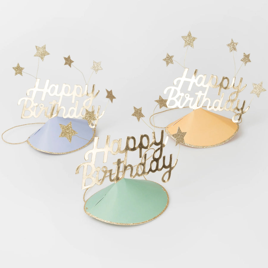 Happy Birthday and Stars Party Hats