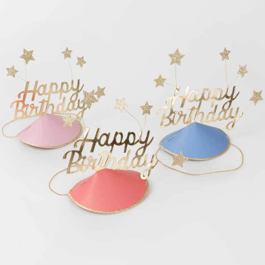 Happy Birthday and Stars Party Hats