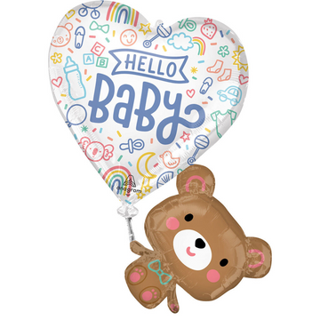Hello Baby Floating Bear Balloon