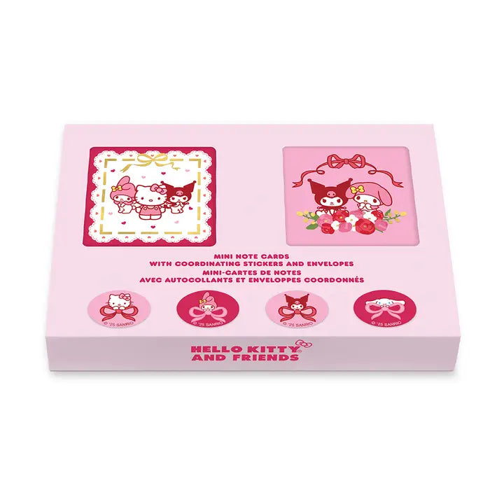 Pink box of Hello Kitty and Friends mini note cards
