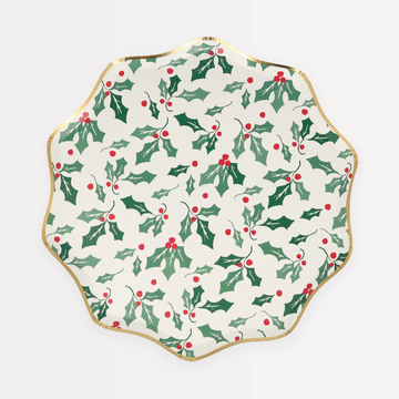 Holly Pattern Holiday Side Plates
