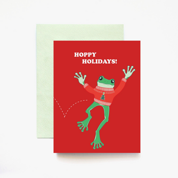 Hoppy Holidays Frog Sweater Card
