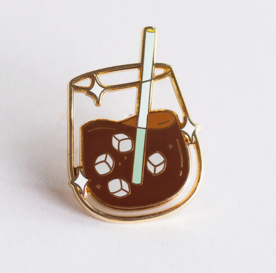 Iced Coffee Clear Enamel Pin