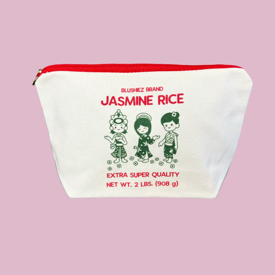 Jasmine Rice Zippered Canvas Pouch
