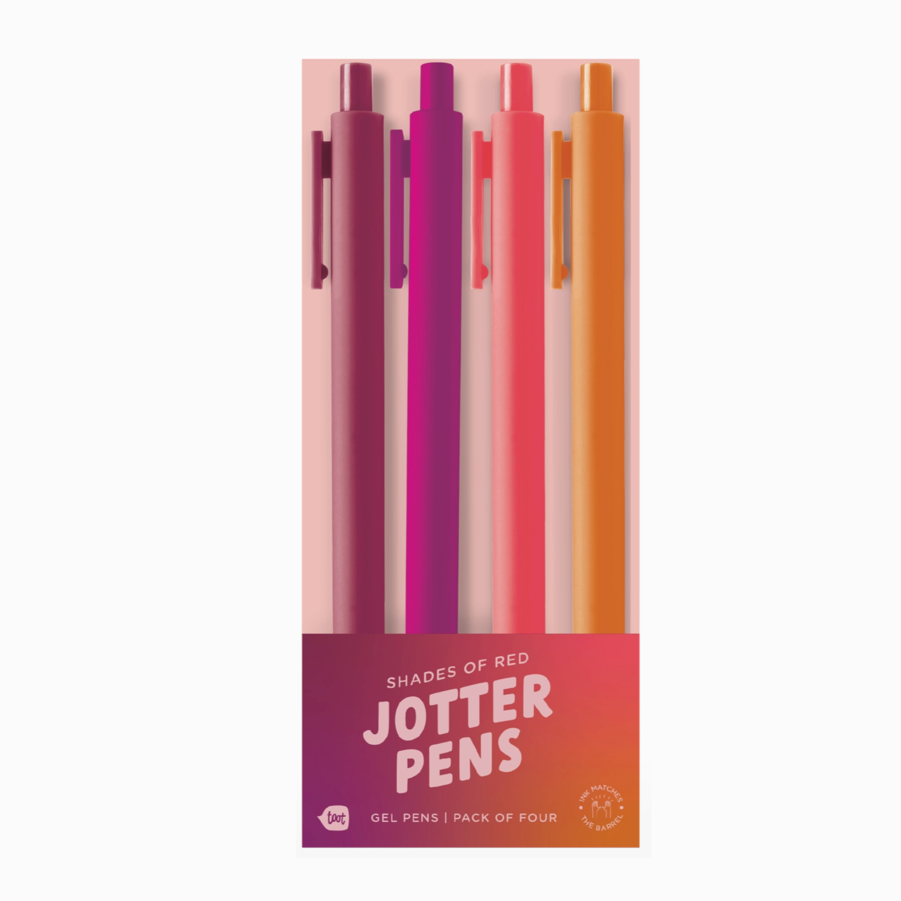 Set of four jotter pens in vibrant colors