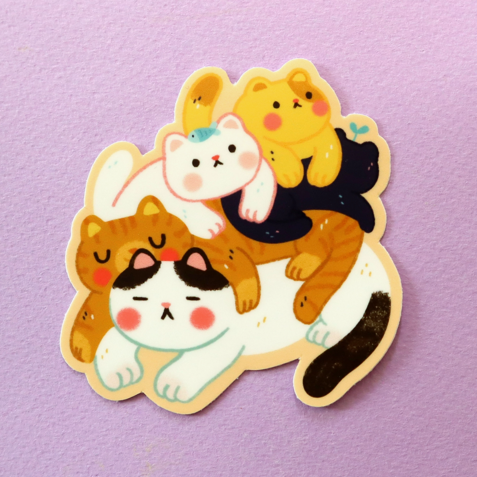 A pile of cats stickers