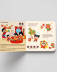 Children's book about Chinese New Year with colorful illustrations on a white background