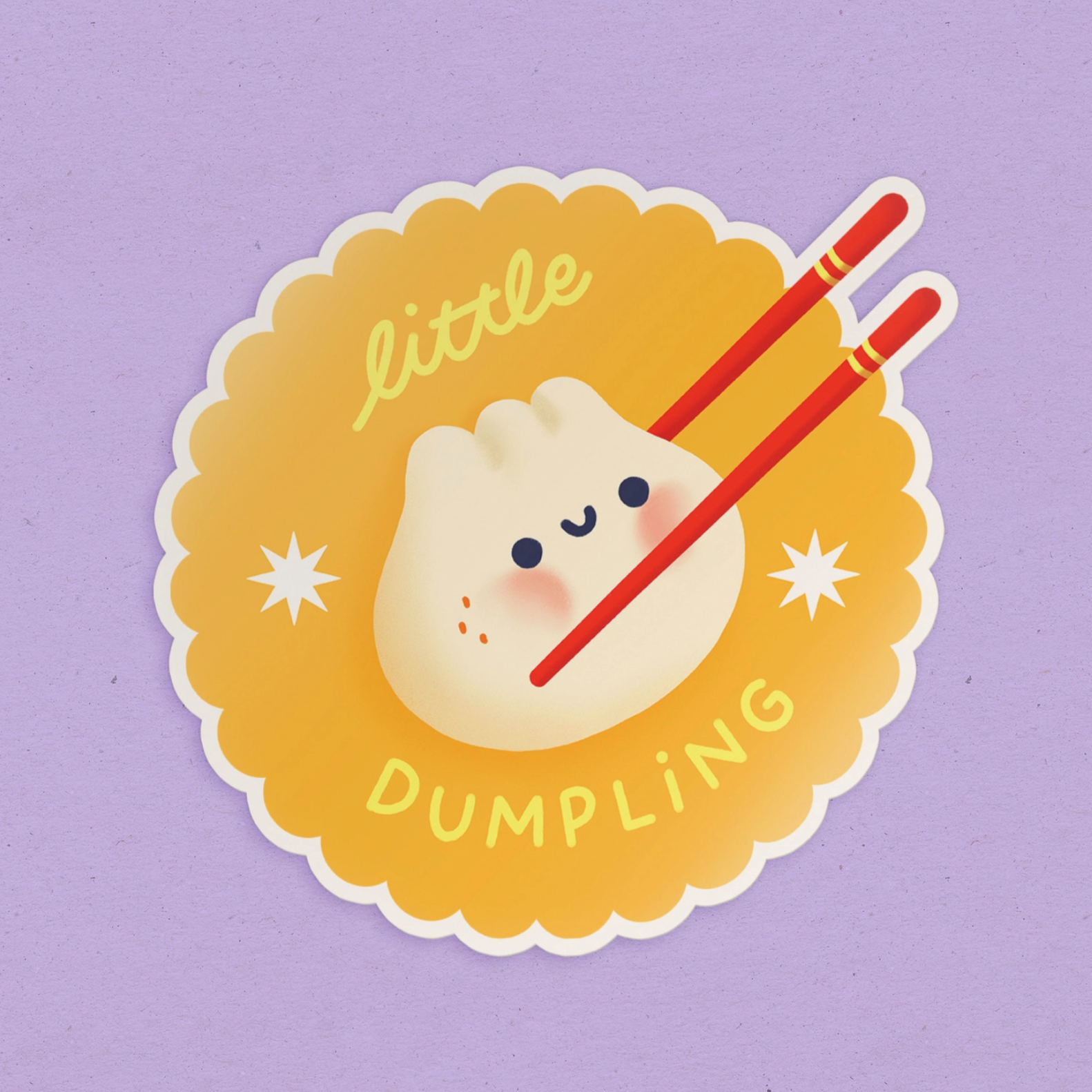 Dumpling sticker with a scallop trim