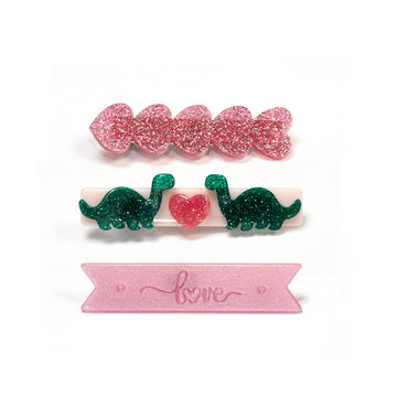 Love Dinosaur Alligator Clips