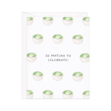 Matcha Tea Celebration Congrats Card