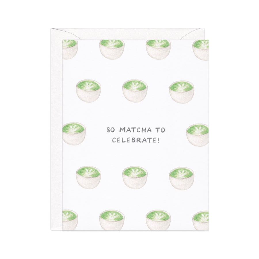 Matcha Tea Celebration Congrats Card