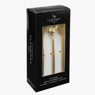 Matrix Style Gold Cutlery Set