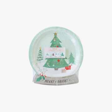 Merry and Bright Snow Globe Plates