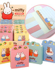Colorful packaging of Miffy-themed notepads with a close-up of the miffy designs
