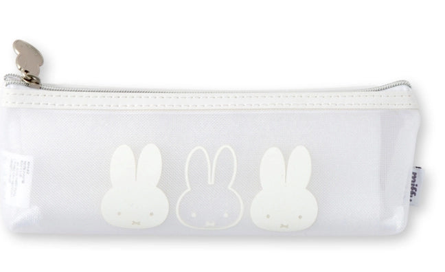White pouch with rabbit designs on a white background