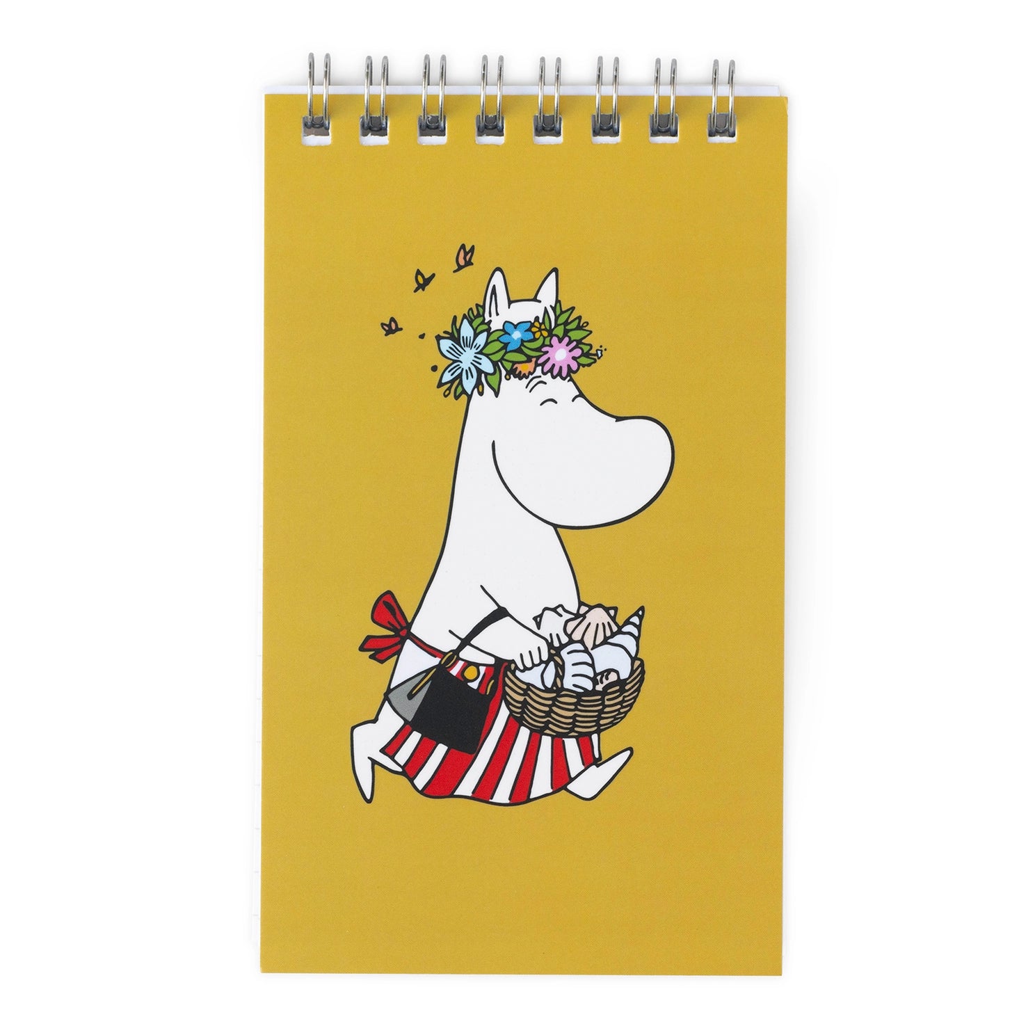Notebook with moomin mama character on a yellow cover