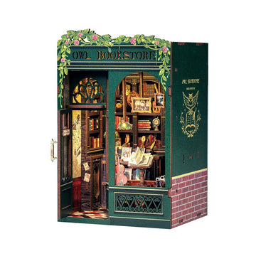 Owl Bookstore DIY Miniature House Book Nook Kit