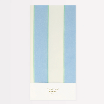 Pale Blue Stripe Paper Tablecloth