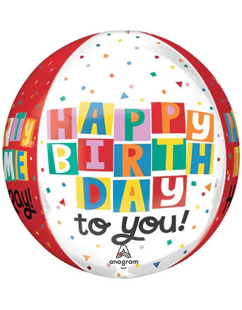 Colorful balloon with 'Happy Birthday to you!' text on a white background