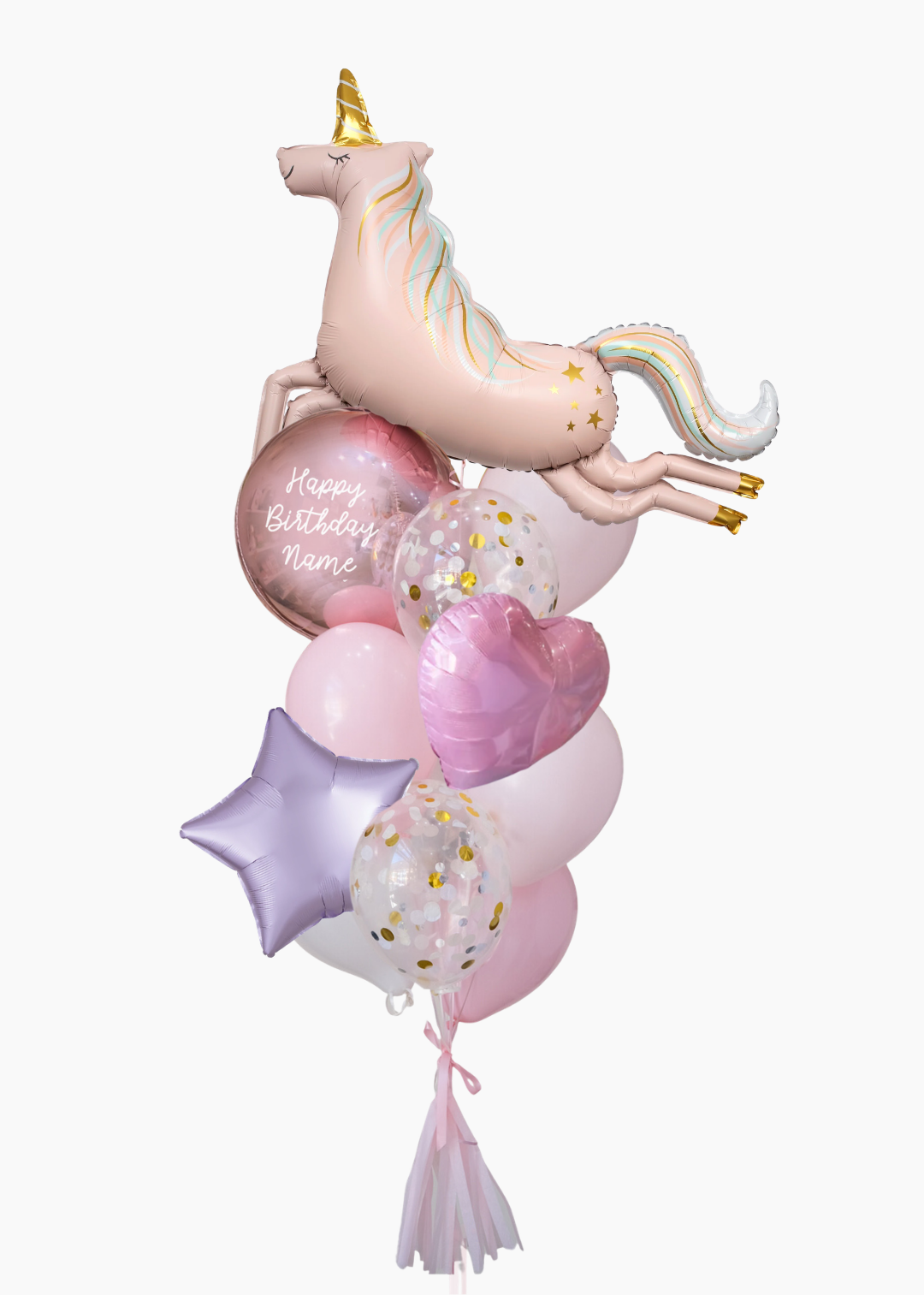 Pink Unicorn Birthday Balloongram