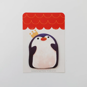 Penguin with Crown Die Cut Sticky Note