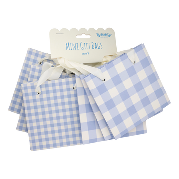 Periwinkle Gingham Gift Bag