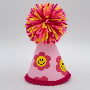 Pink Daisy Pet Party Hat