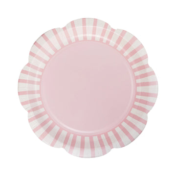 Pink Striped Scallops Plates