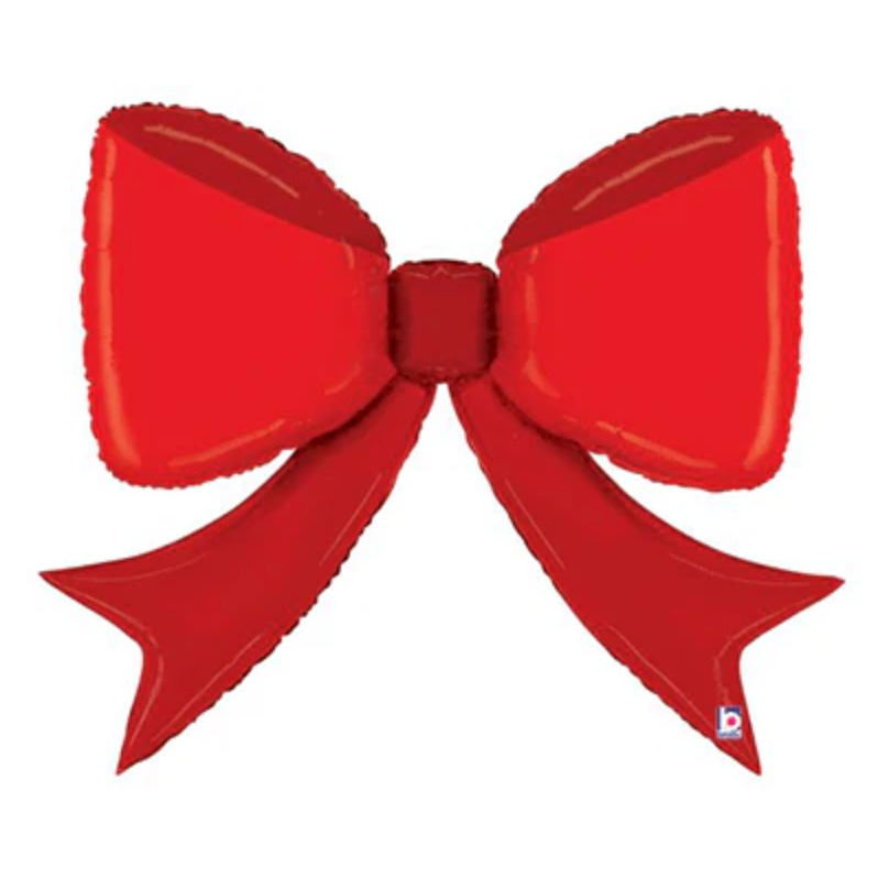large red bow mylar balloon