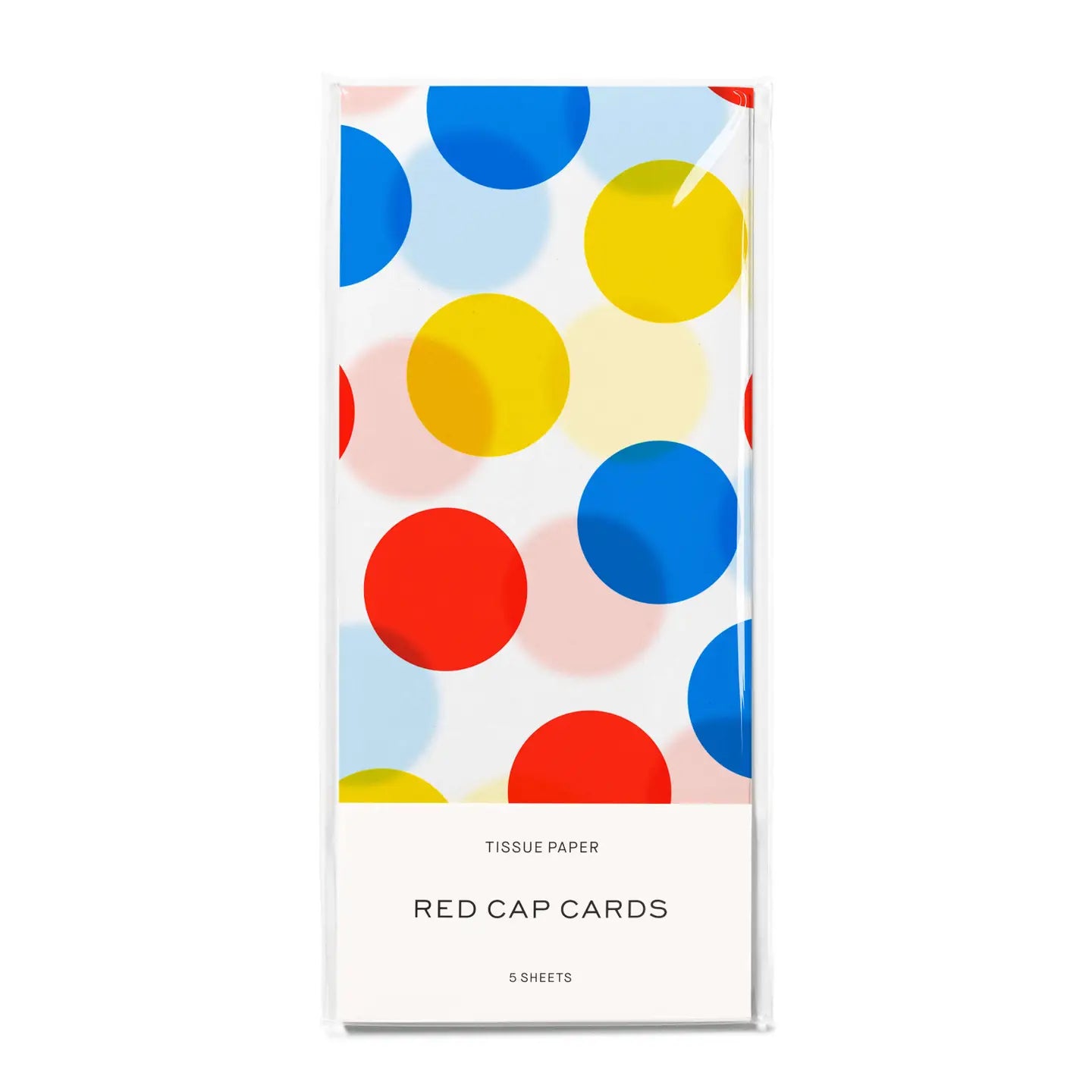 package of wrapping tissue paper with primary color dots