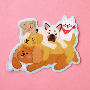 Puppy Pile Sticker