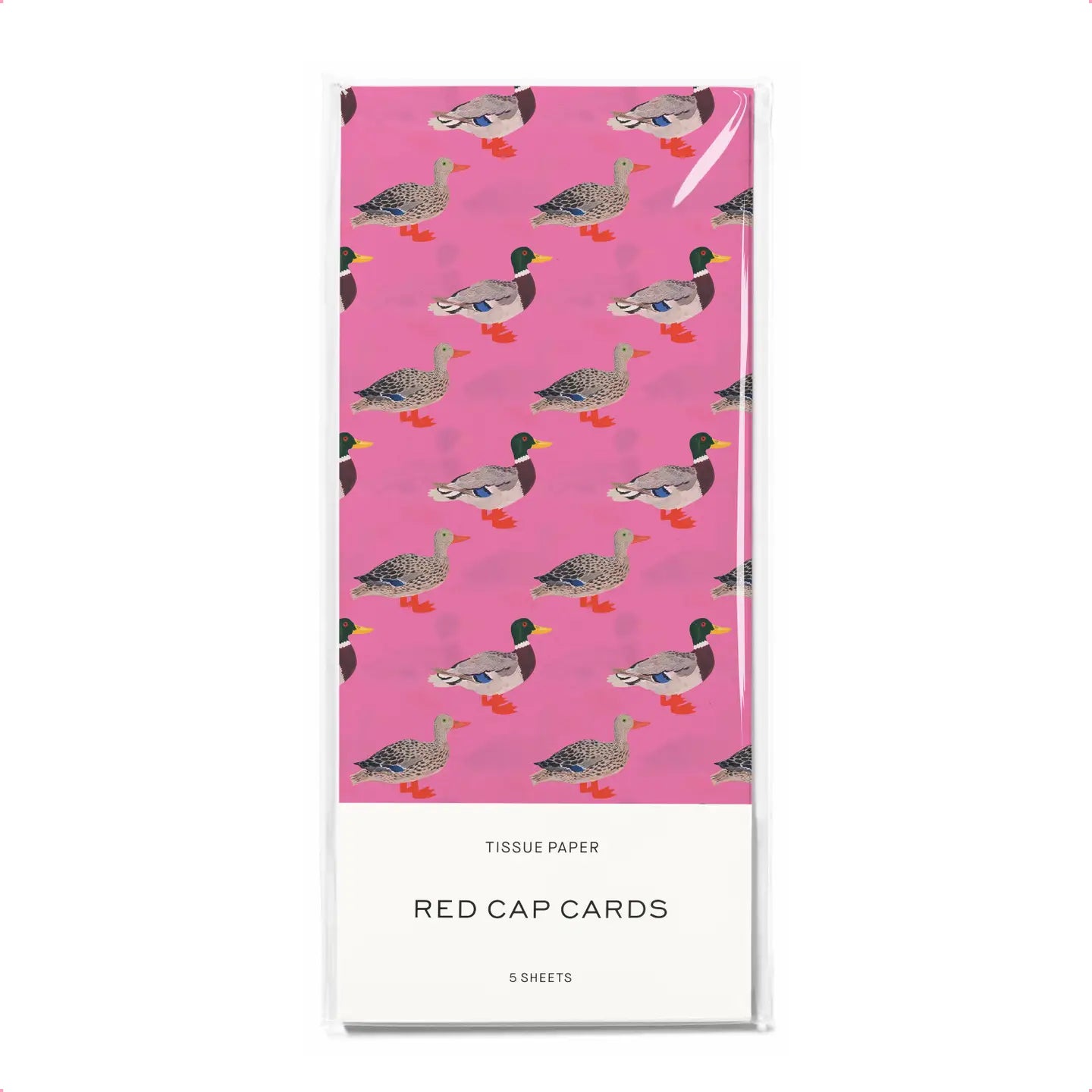 package of pink tissue paper with duck pattern