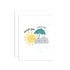 Illustration of a sun, cloud, and umbrella with text on a white background