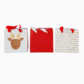 Reindeer Mini Gift Bags - Set of 6