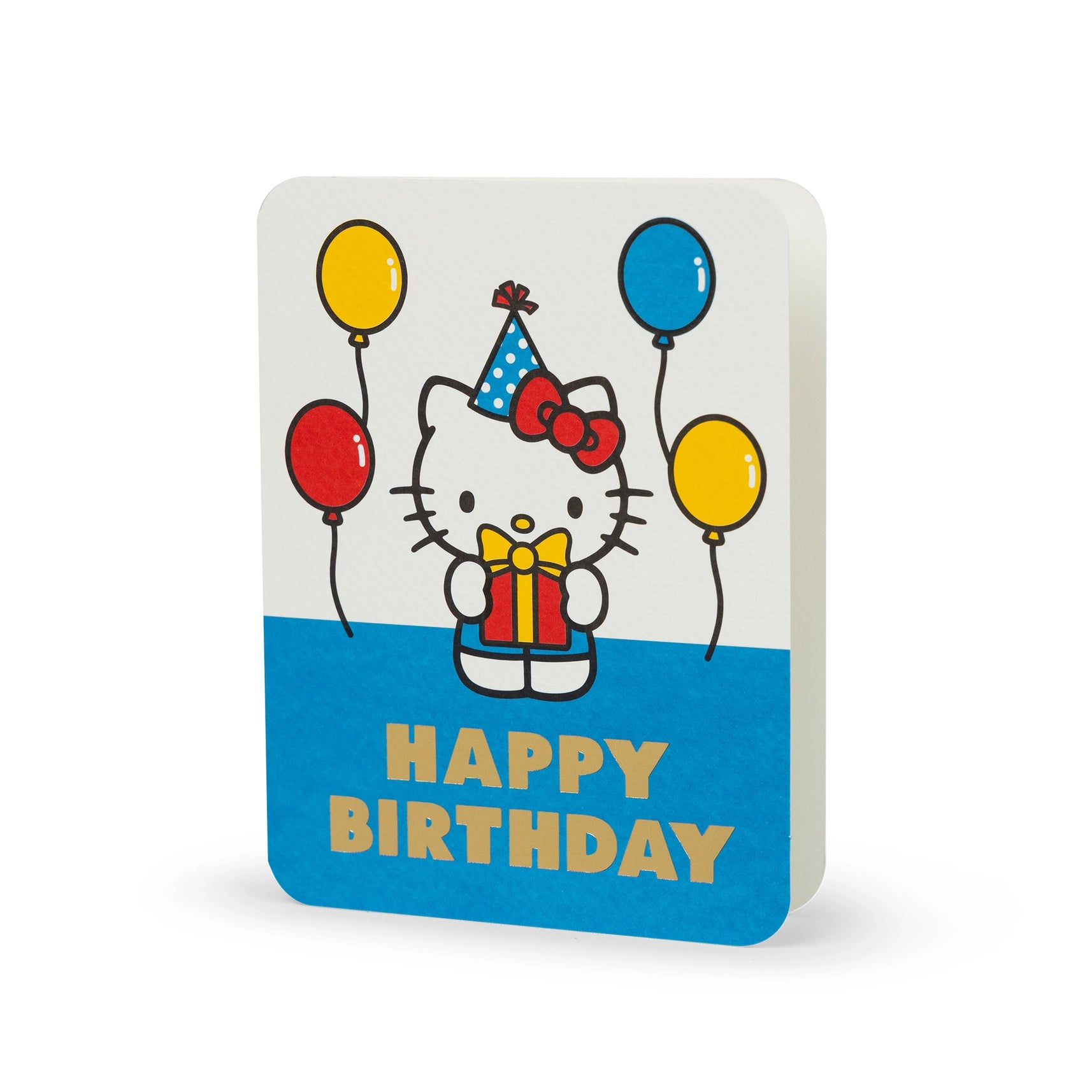 Retro color Hello Kitty Birthday Card with printed balloons