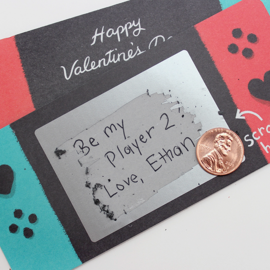 Scratch-off Valentines Day Cards - Game On