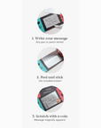 Instructions on how to set up the custom. message scratcher card