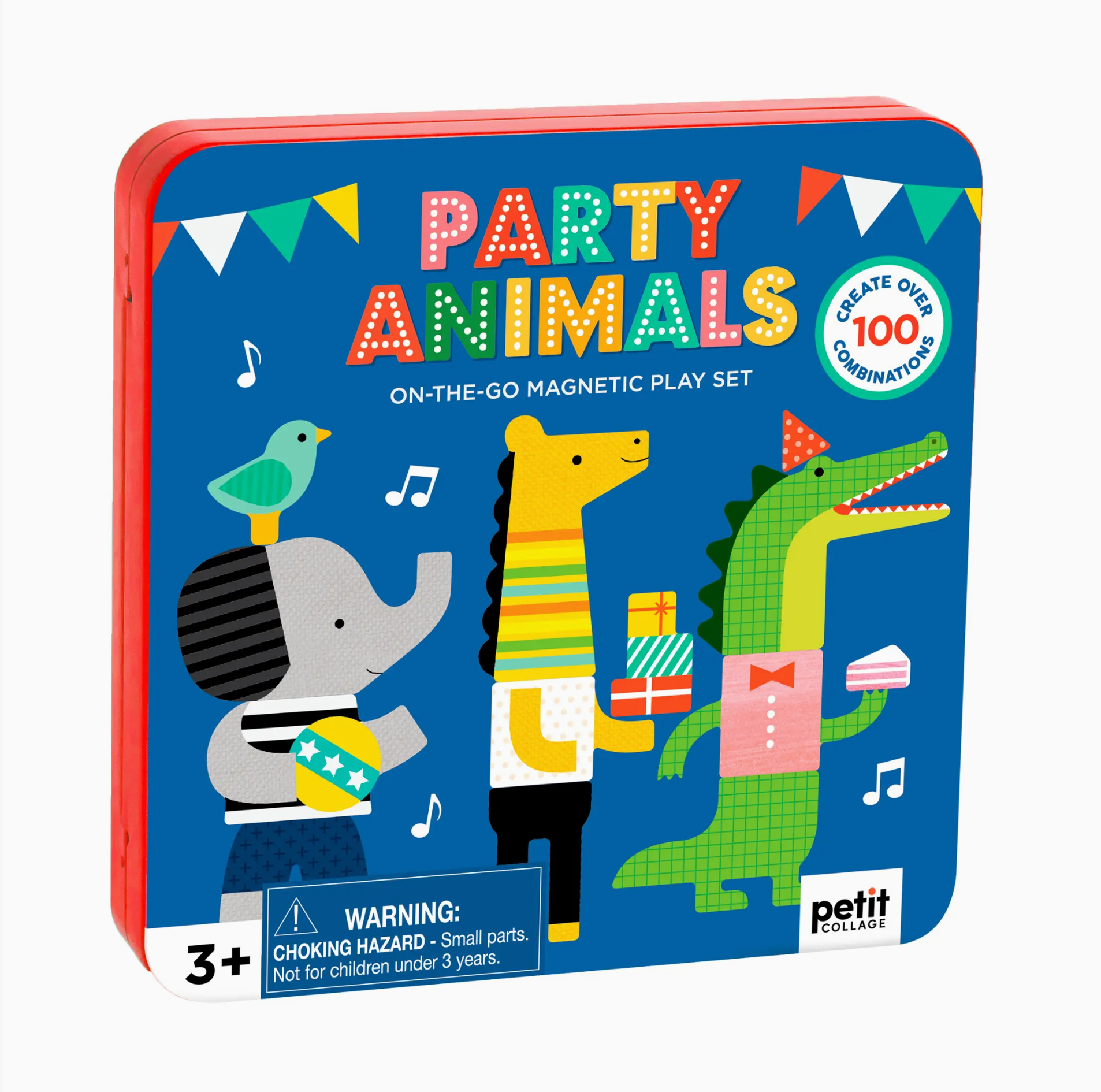 party animals magnetic play set tin
