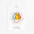 smiley colorful snow cone pin on white background