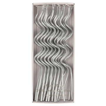 Silver Swirly Candles