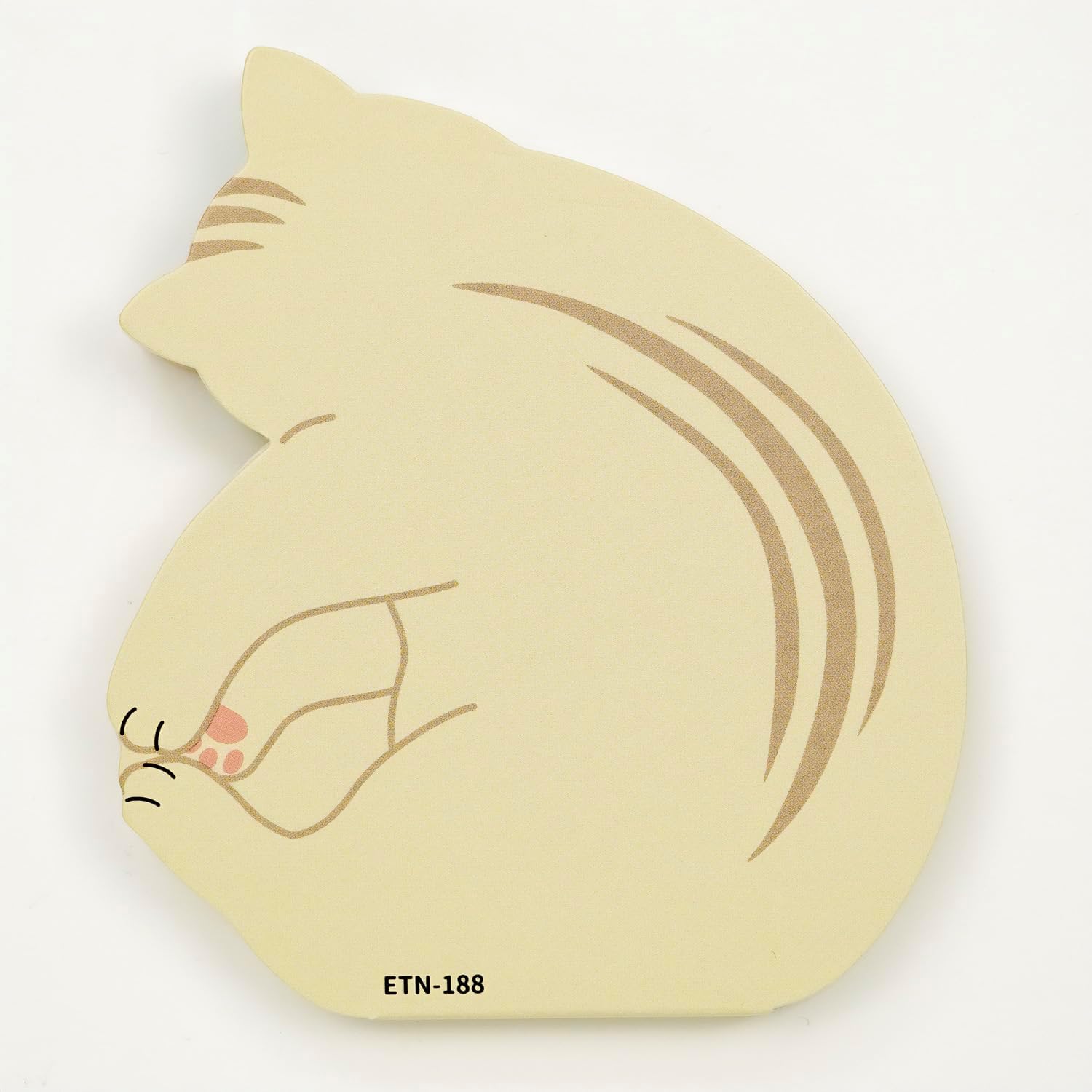 Cat-shaped wooden coaster with 'ETN-188' on a white background