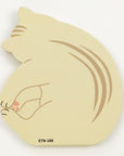 Cat-shaped wooden coaster with 'ETN-188' on a white background
