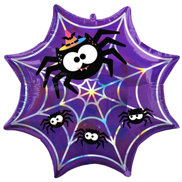 Spiders and Purple Web Halloween Balloon