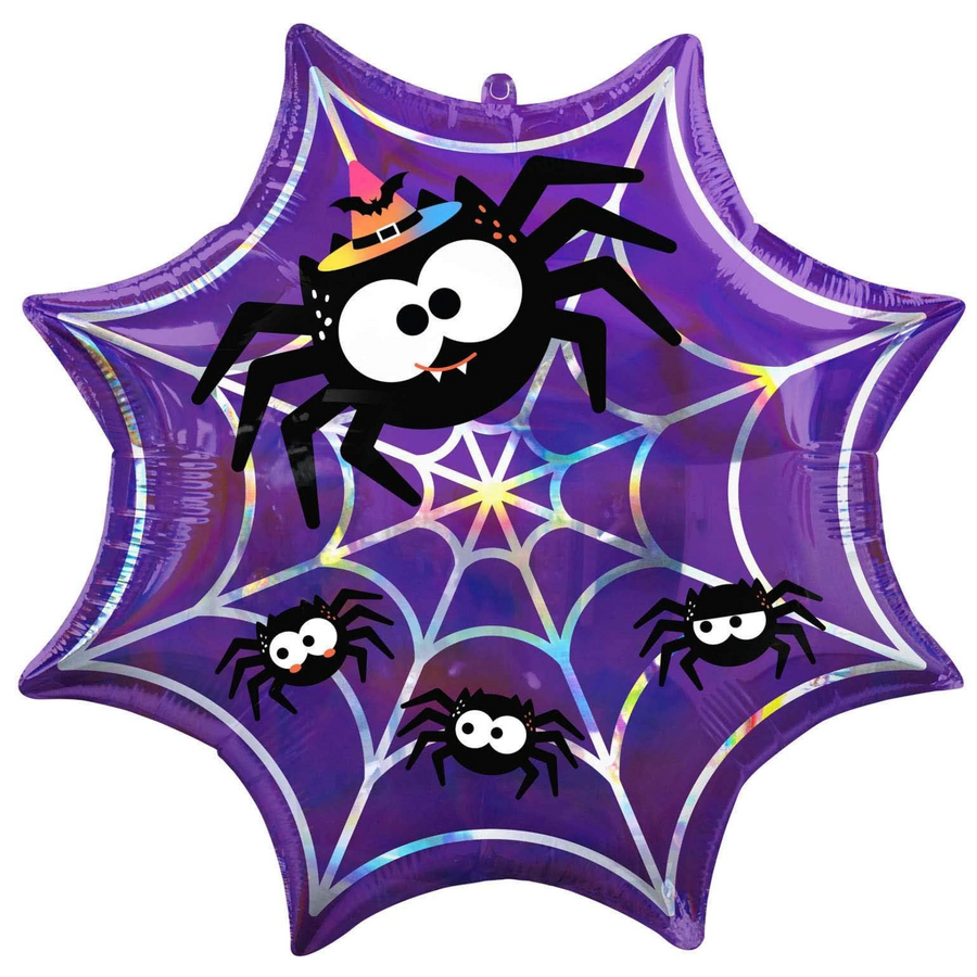 Spiders and Purple Web Halloween Balloon